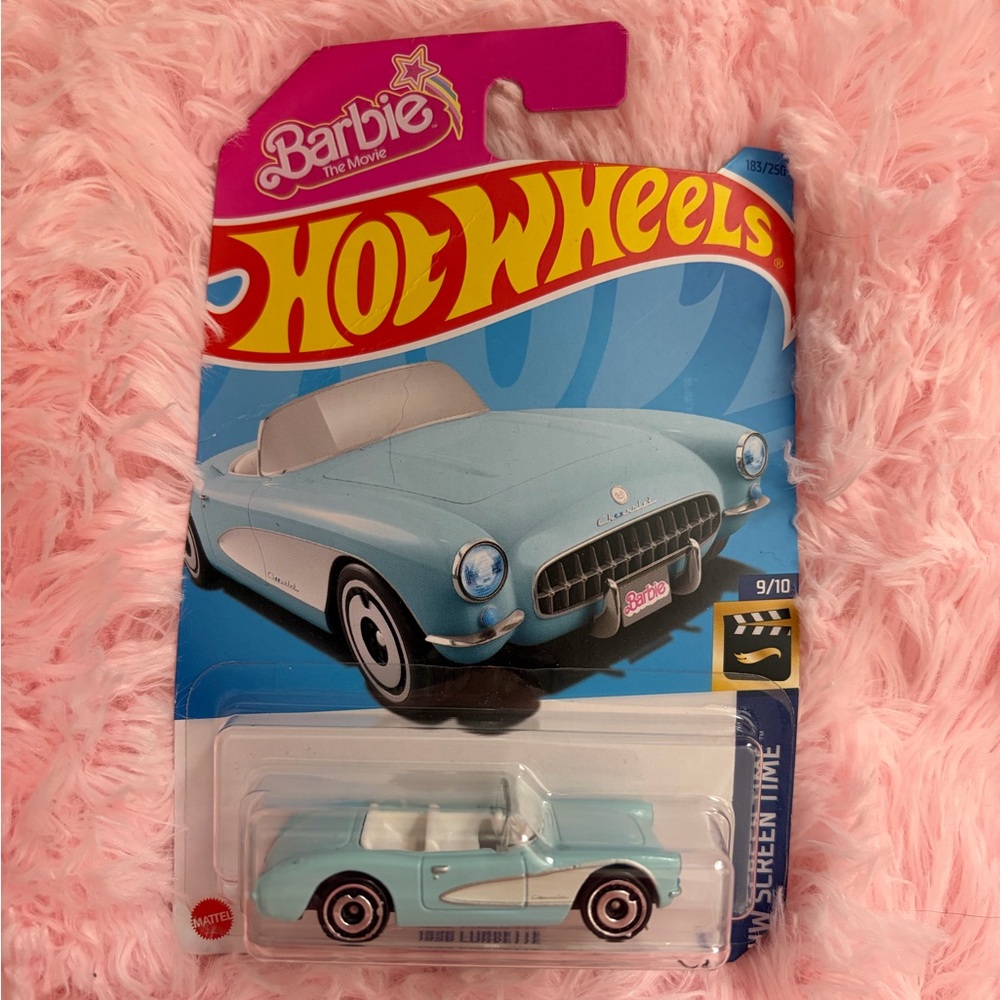 Hot Wheels Barbie Light Blue 1958 Corvette Die-Cast Toy Car